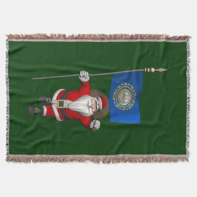 Manta Santa Claus Con El Diseño De Nuevo Hampshire (Anverso)