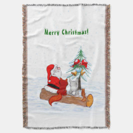 Manta Santa Claus con Fox de Conejo y Squirrel