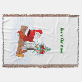 Manta Santa Claus con Fox de Conejo y Squirrel