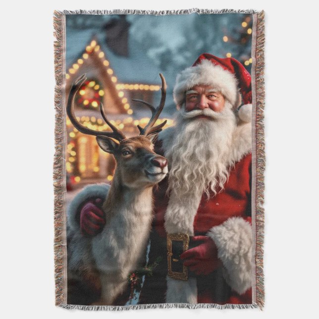 Manta Santa Claus Throw Blanket (Frente vertical)