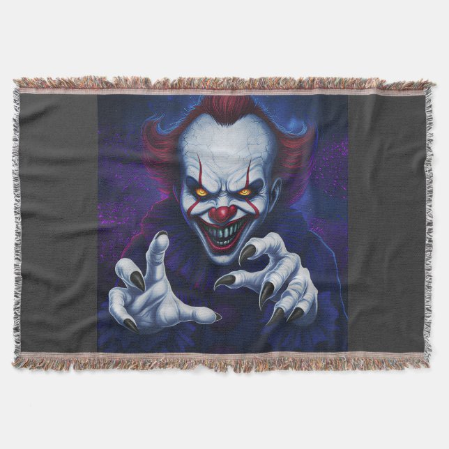 Manta Scary Clown Throw Blanket (Anverso)