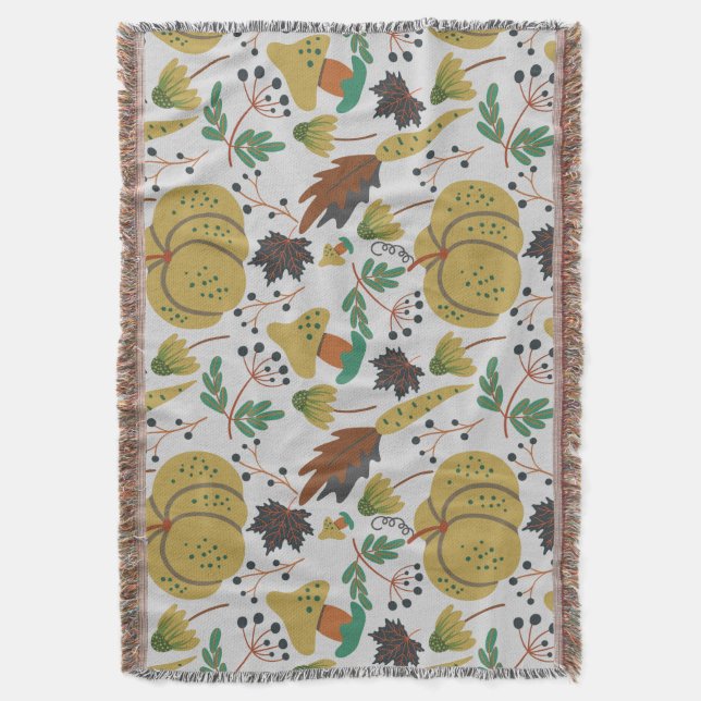 Manta Seamless pattern of tropical pumpkins and carrots (Frente vertical)