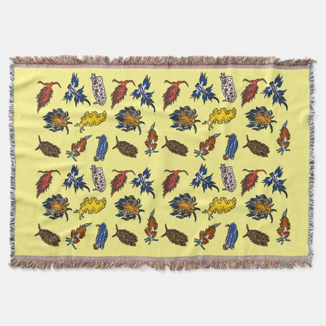 Manta Seaslug Nudibranch Throw Blanket (Anverso)