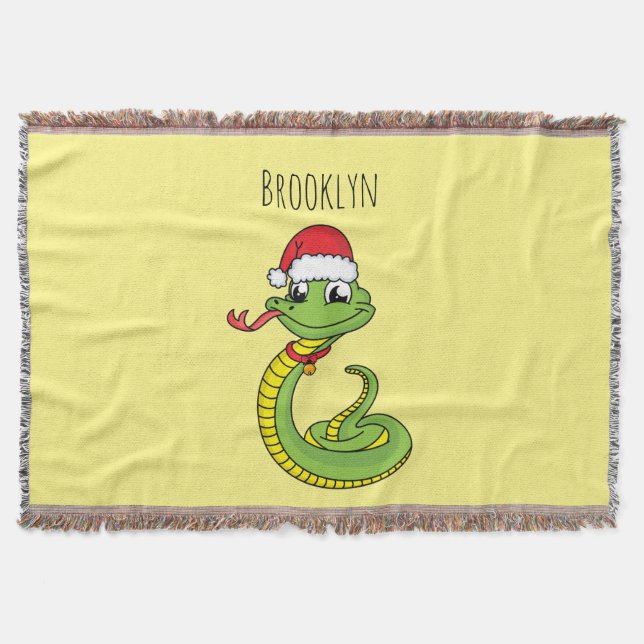 Manta Serpiente verde suave con personalizado de sombrer (Anverso)