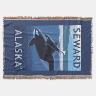 Manta Seward, AlaskaOrca y escena del becerro