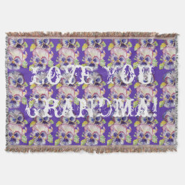 Manta Shabby Chic Floral Love You Grandma Thing Rug