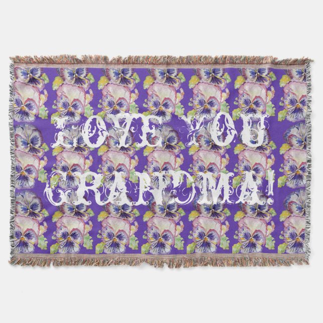 Manta Shabby Chic Floral Love You Grandma Thing Rug (Anverso)