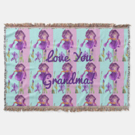 Manta Shabby Chic Floral Love You Grandma Thing Rug