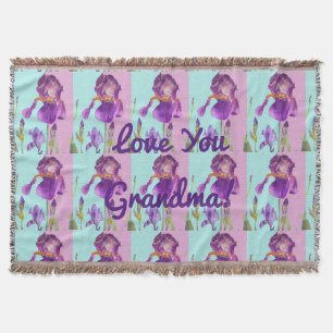 Manta Shabby Chic Floral Love You Grandma Thing Rug
