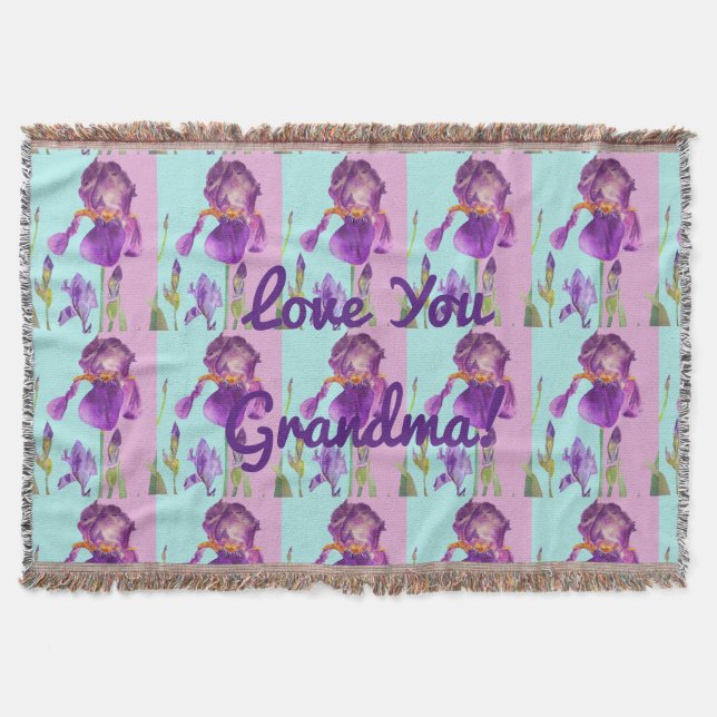 Manta Shabby Chic Floral Love You Grandma Thing Rug (Anverso)
