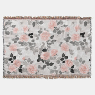 Manta Shabby Chic Vintage Floral Rosas Rosadas Elegantes