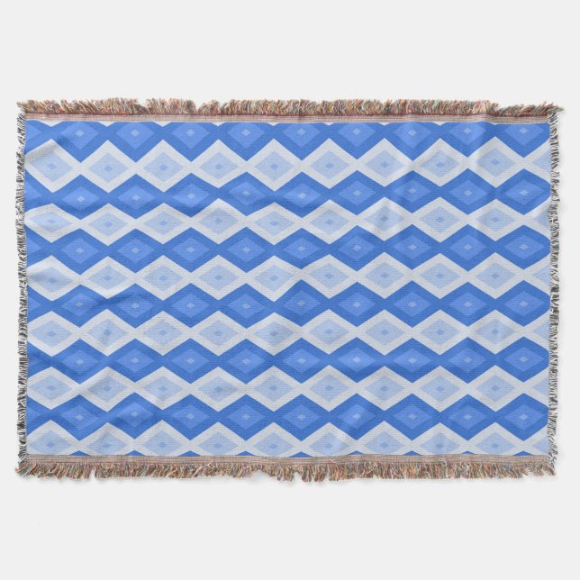 Manta Shades of blue diamond pattern (Anverso)