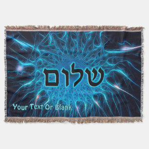 Manta Shalom En Fractal Azul