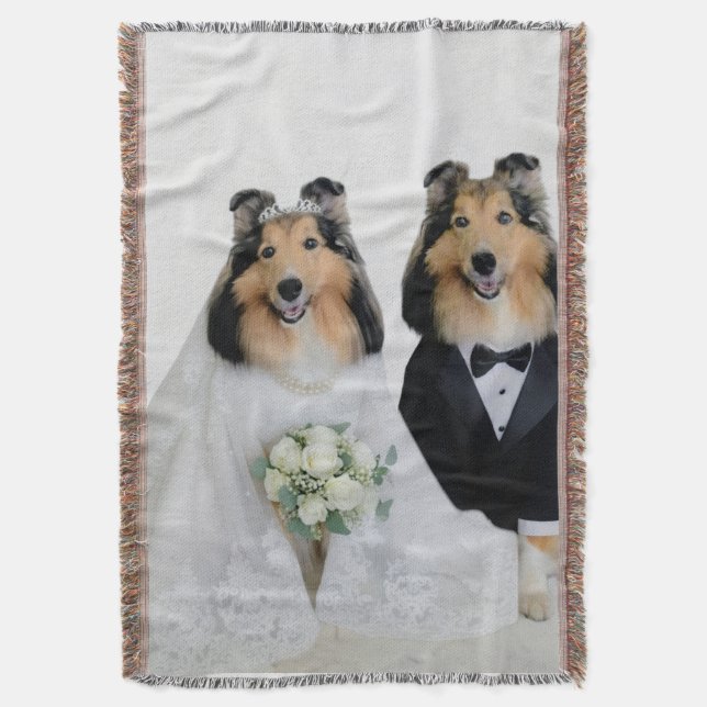 Manta Sheltie Bride & Groom (Frente vertical)
