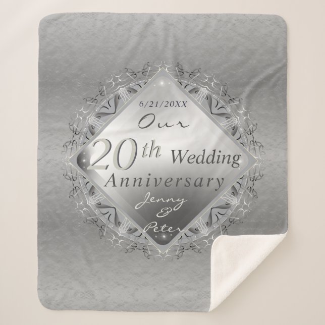 Manta Sherpa 10,11,20,25,70 Aniversario Boda (Anverso)