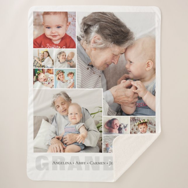 Manta Sherpa 10-Photo Collage Grandma Gift (Anverso)