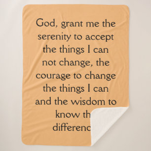 Manta Sherpa 12 Step Sobriety Recuperación Serenity Prayer Blan