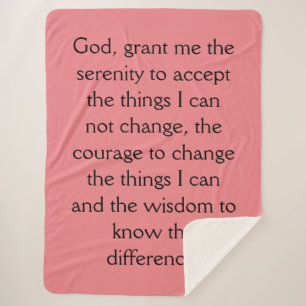 Manta Sherpa 12 Step Sobriety Recuperación Serenity Prayer Blan