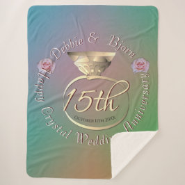 Manta Sherpa 15° aniversario de Crystal Boda Sherpa Blanket