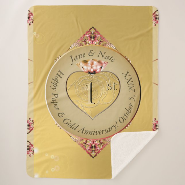 Manta Sherpa 1.ᵉʳ o 50 Aniversario de Oro Sherpa Blanket (Anverso)