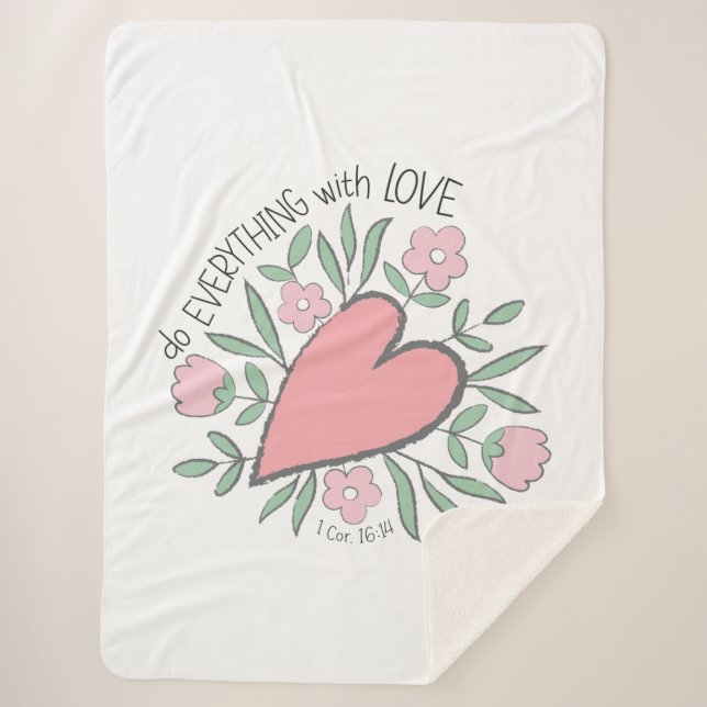 Manta Sherpa 1 Corintios 16:14 - Haz todo con amor (Anverso)