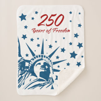 Manta Sherpa 250 Años de Libertad Feliz Cumpleaños USA Patrióti