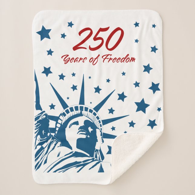 Manta Sherpa 250 Years of Freedom Happy Birthday USA Patriotic  (Anverso)