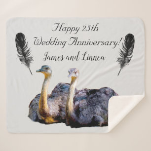 Manta Sherpa 25.º Boda Anniversay Vintage Retro