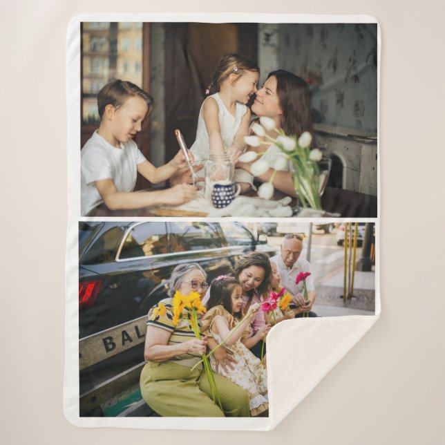 Manta Sherpa 2 Collage Personalizado de fotos personalizado (Anverso)