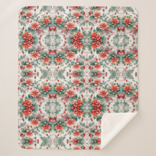 Manta Sherpa 3 d Navidades Flores Flores Flores Florales Digita