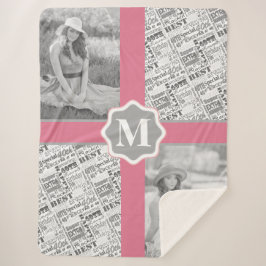 Manta Sherpa 40.º Monograma Personalizado Especial Fiesta de Cu