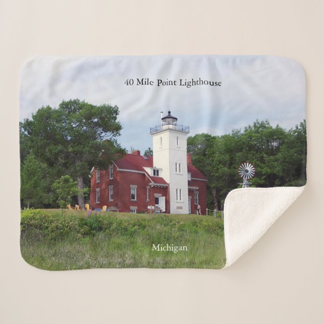 Manta Sherpa 40 Mile Point Lighthouse faja sherpa blanket (Anverso (horizontal))