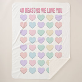 Manta Sherpa 40 razones por las que te amamos - 40 regalos de c