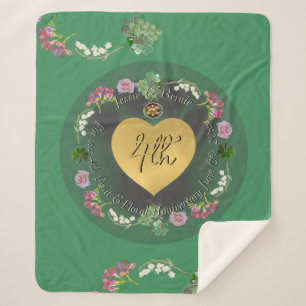 Manta Sherpa 4.º Aniversario Boda Fruit Floral