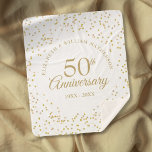 Manta Sherpa 50.º Boda de oro Moda Confetti de oro<br><div class="desc">Personaliza con tus detalles especiales de 50 años de oro en la tipografía de oro de moda y en el delicado polvo de oro. Diseñado por Thisisnotme©</div>