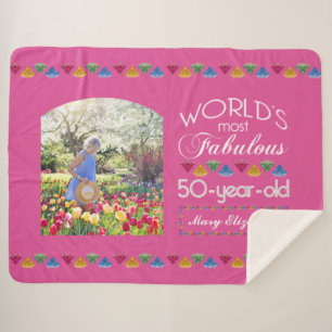 Manta Sherpa 50 cumpleaños Las gemas más fabulosas rosan tu fot