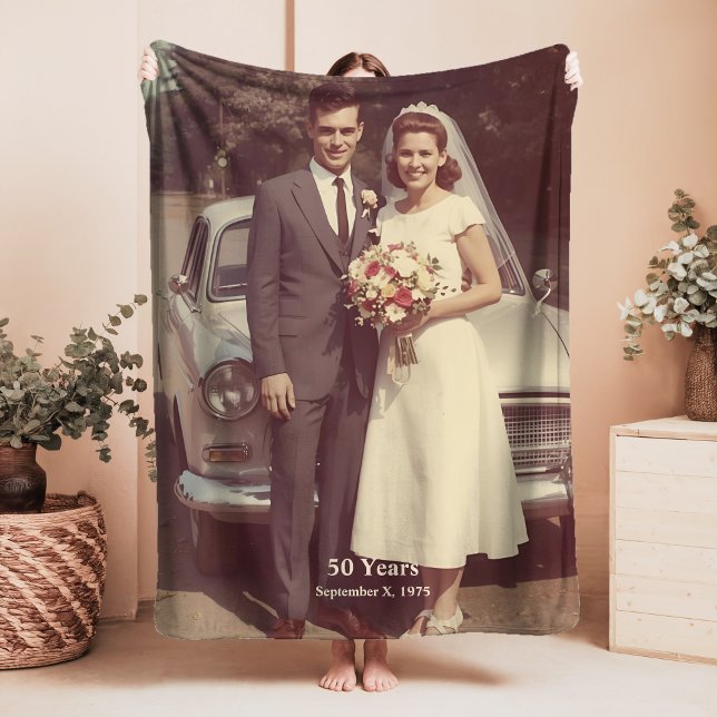 Manta Sherpa 50th Wedding Anniversary Sherpa Blanket Photo (Subido por el creador)