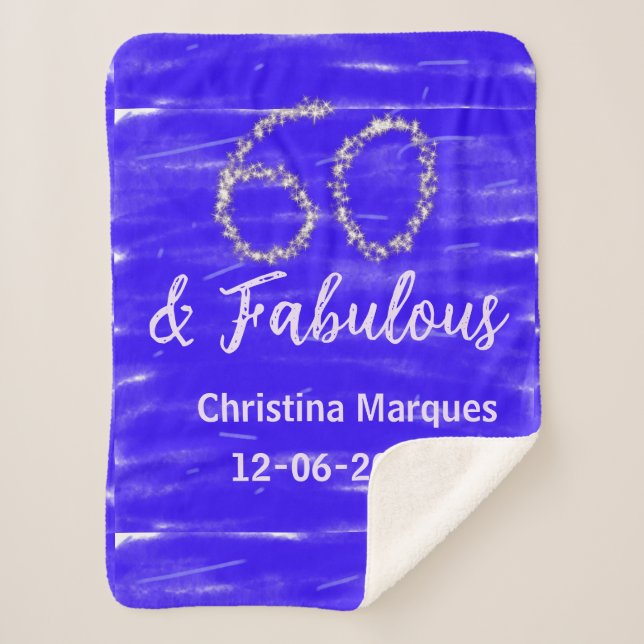 Manta Sherpa 60 y fabuloso cumpleaños fecha de añadir nombre de (Anverso)