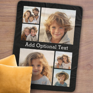 Manta Sherpa 6 Collage de fotos de texto blanco — CAN Editar 