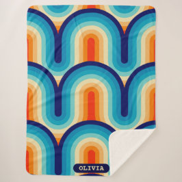 Manta Sherpa 70s Rainbow Curves