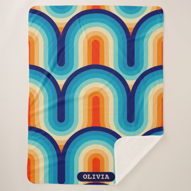 Manta Sherpa 70s Rainbow Curves (Anverso)