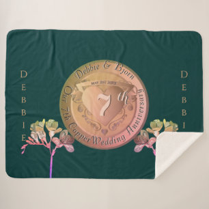 Manta Sherpa 7.º Boda Aniversario Copper Fresia