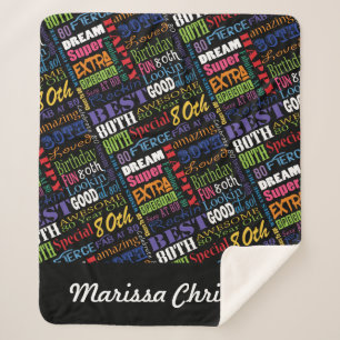 Manta Sherpa 80.º Monograma Personalizado Especial de la Fiesta