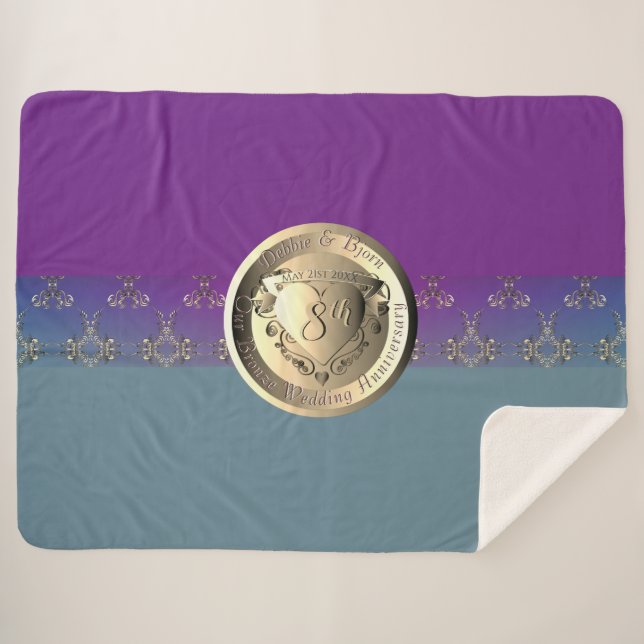 Manta Sherpa 8.º Boda Aniversario del Emblema de Bronce (Anverso (horizontal))
