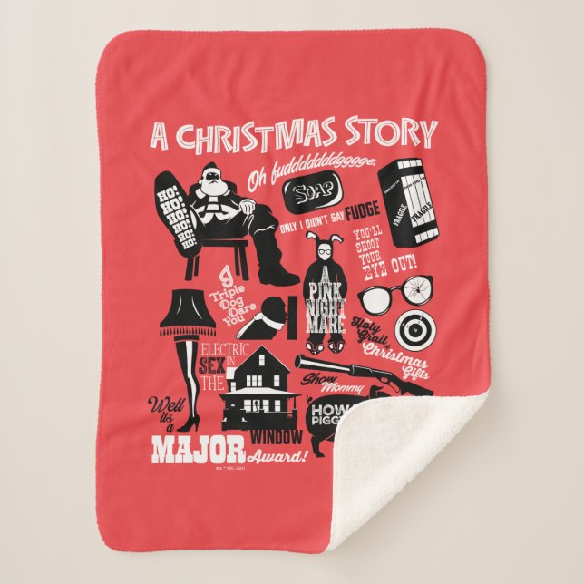 Manta Sherpa A Christmas Story Icons Graphic (Anverso)