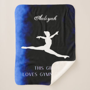 Manta Sherpa A este Chica le encanta la gimnasia negra, azul, b