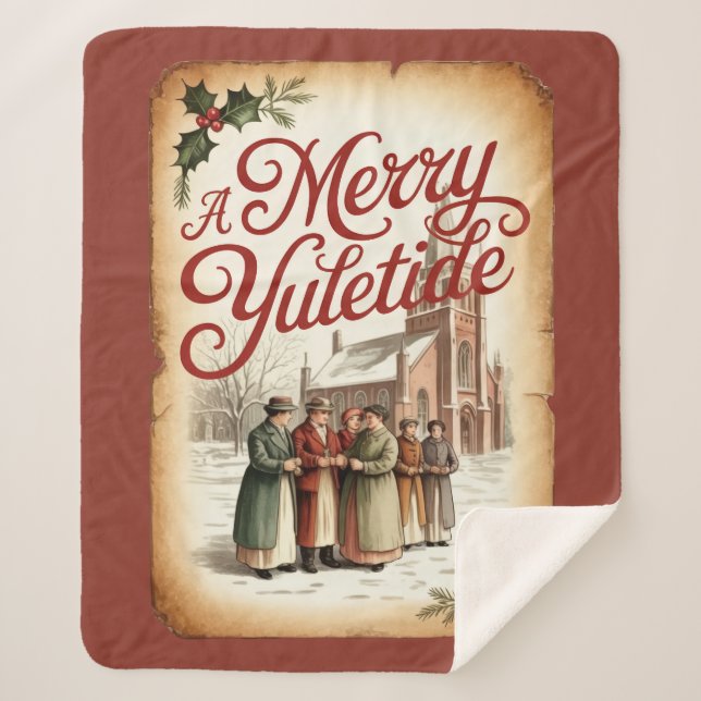 Manta Sherpa A Merry Yuletide with Victorian Carolers  (Anverso)