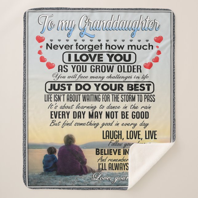 Manta Sherpa A Mi Nieta, Niña Nacida Idea De Regalo (Anverso)