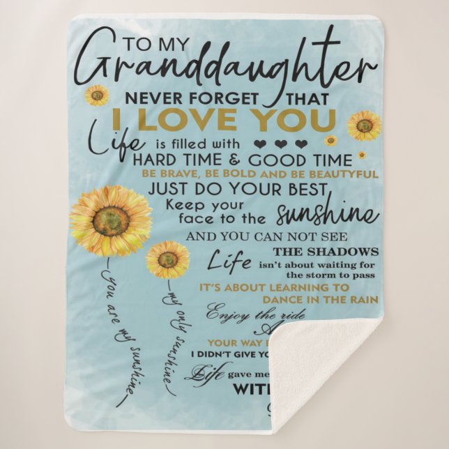 Manta Sherpa A mi regalo de nieta, nietos regalo de cumpleaños (Anverso)