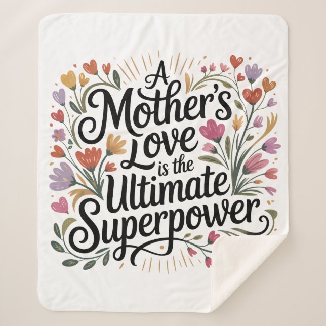 Manta Sherpa A Mother's Love Is The Ultimate Superpower (Anverso)